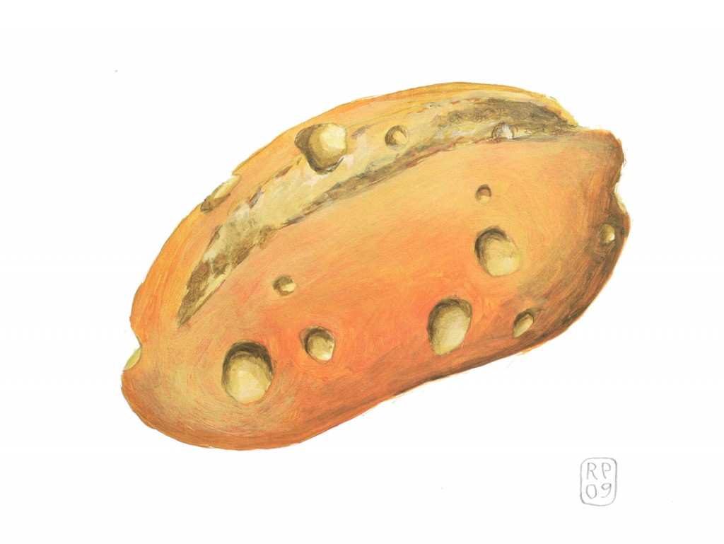 Käsebrötchen Malerei Brotschaften Acryl