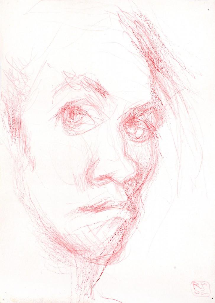 Selbstportrait Robert Puls Zeichnung Buntstift