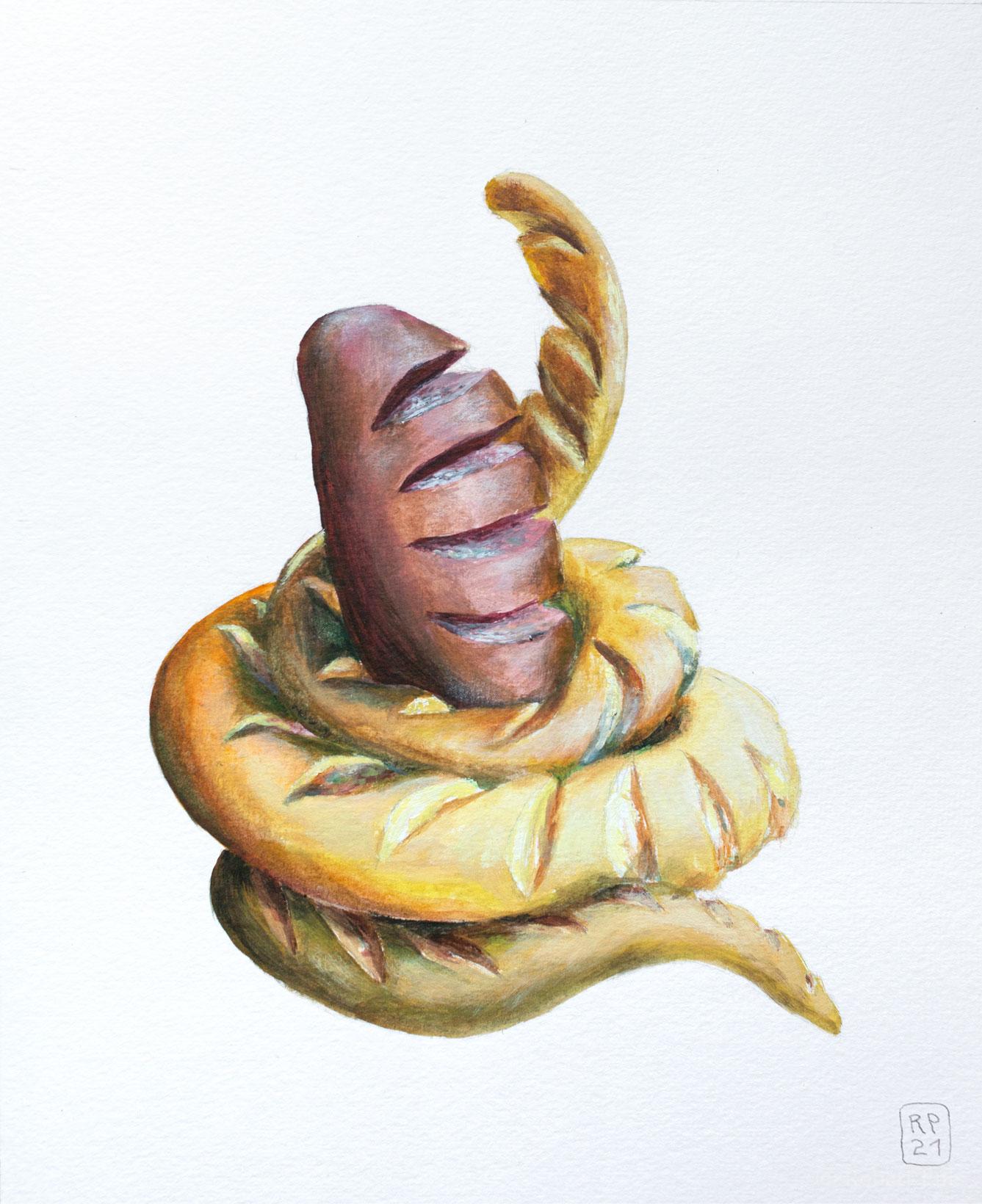 Malerei Robert Puls, Schlangentanz – Brotschaften