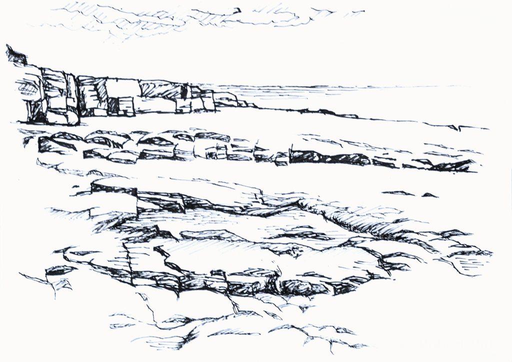 On the top of the cliffs of Inishmaan, Ireland, Inkdraw, Robert Puls