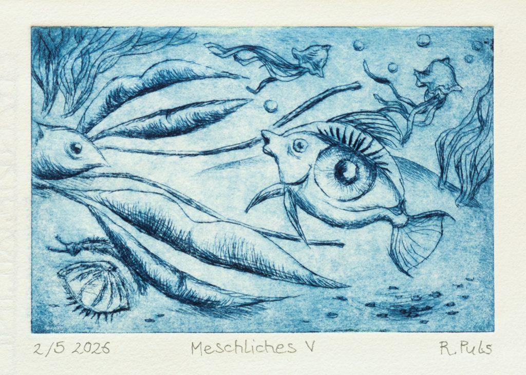 Menschliches V, Kaltnadelradierung, Robert Puls 2026